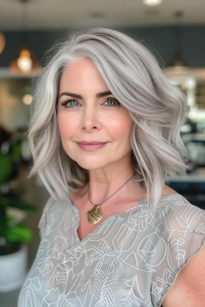 prom hairstyles for silver grey hair image