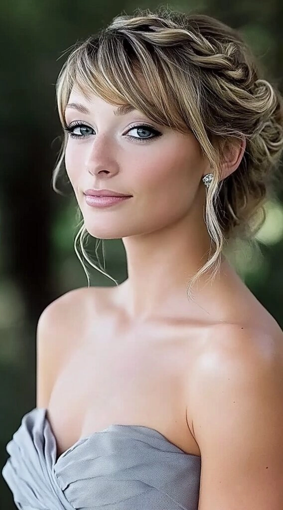 prom hairstyles for strapless prom dresses image