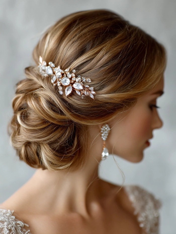 prom hairstyles with jeweled hair cuffs image