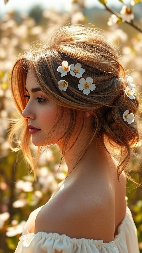 Prom Hairstyles image spring prom hairstyles with fresh blooms image