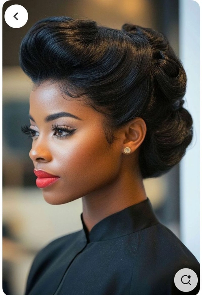 Stylish textured top knot prom hairstyle perfect for formal events Elegant textured top knot prom updo with soft waves and volume