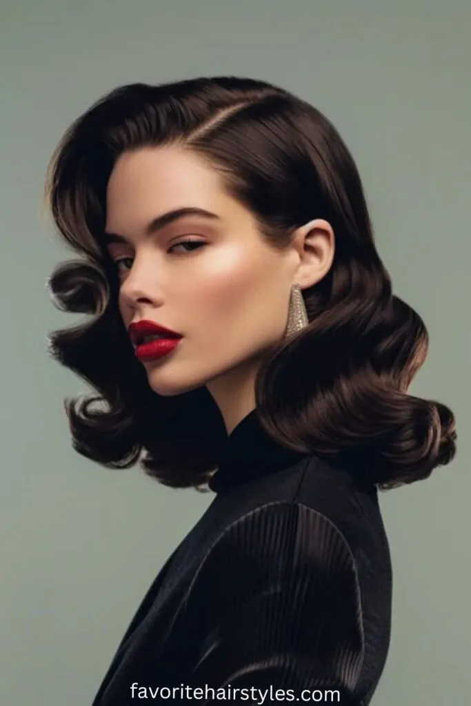 Wet look slicked back prom hairstyle with glossy finish and elegant appeal