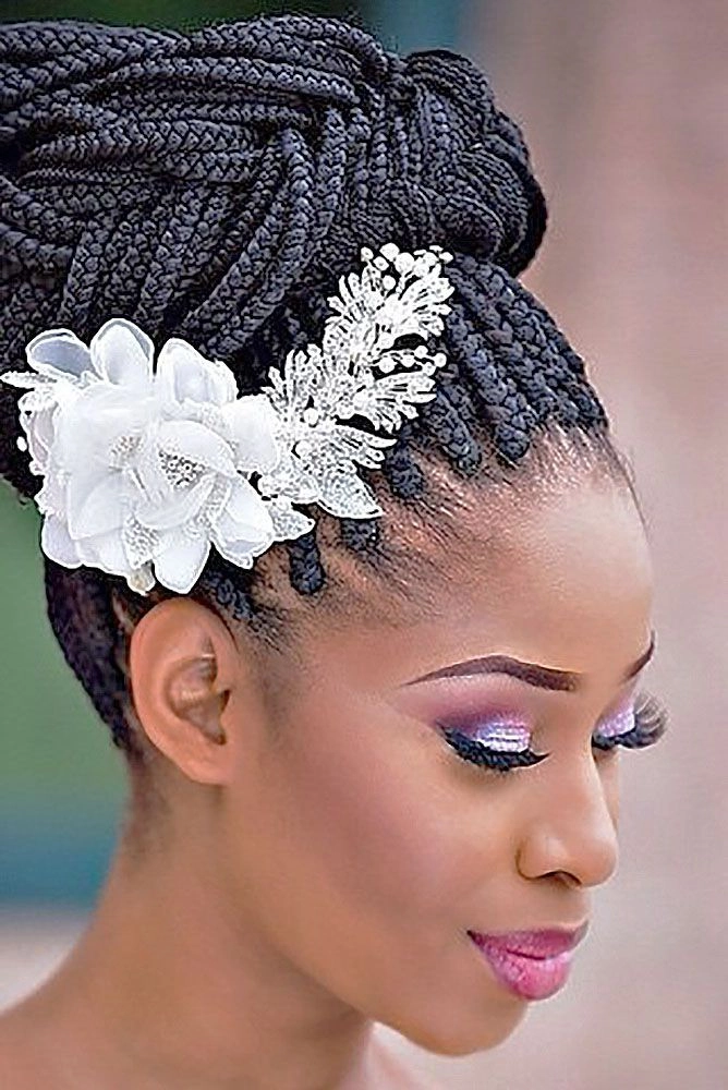 Elegant African bridal hair braided styles showcasing intricate details