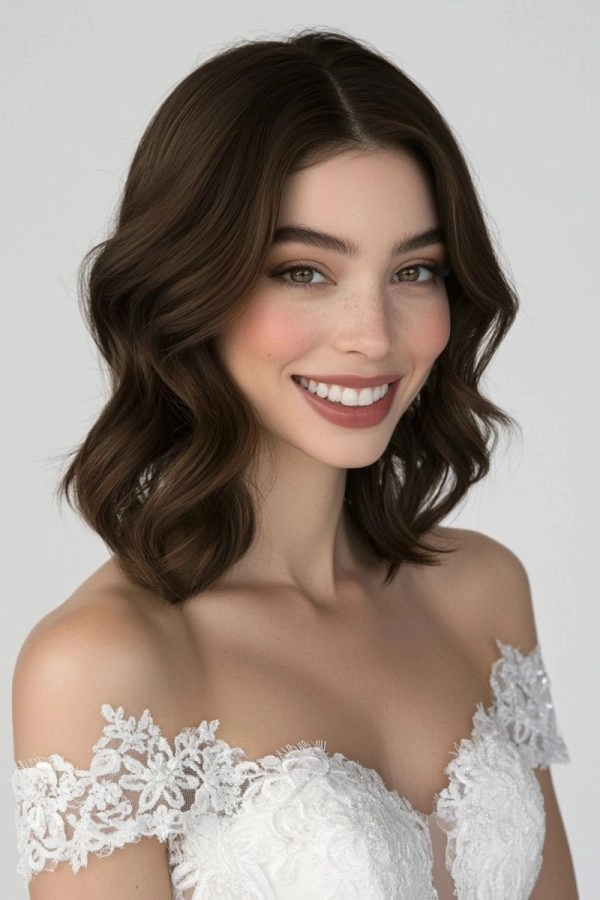 Timeless classic Hollywood waves for a sophisticated bridal look in wedding hairstyles Bridal hairstyle featuring elegant classic Hollywood waves with a vintage twist