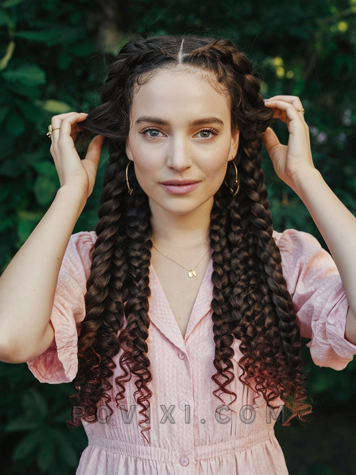 Beautiful wedding hairstyle featuring classic milkmaid braids perfect for brides and bridesmaids Elegant bridal milkmaid braids styled with delicate floral accents for a romantic wedding look