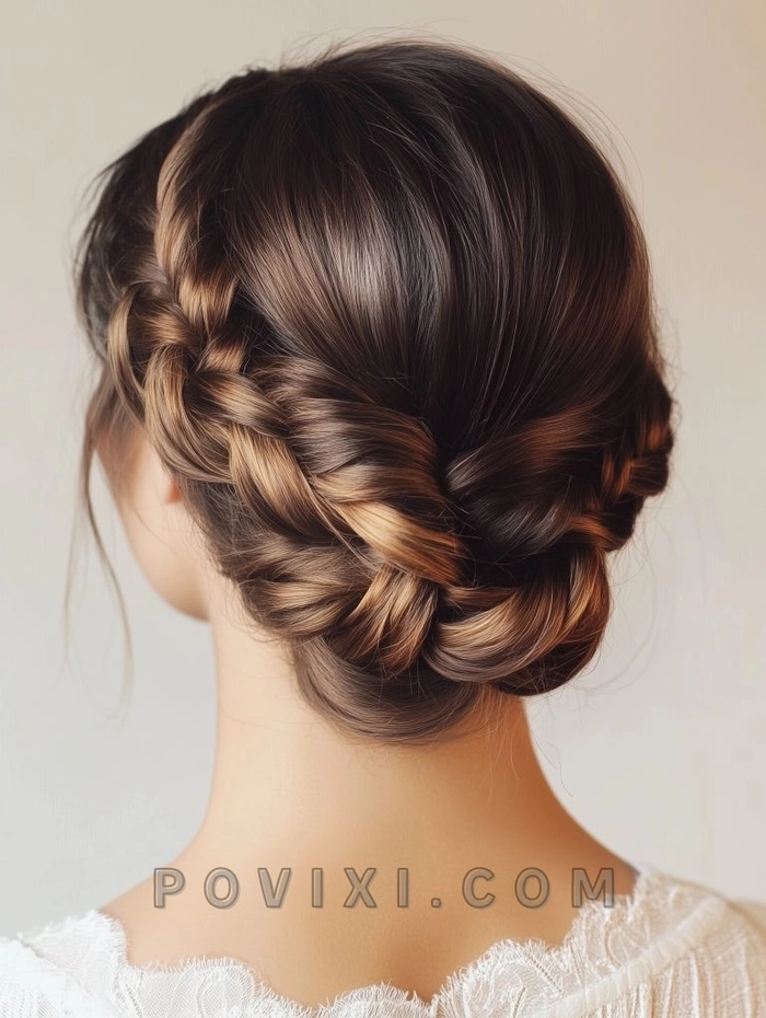 Elegant bridal milkmaid braids for a timeless wedding look Bridal milkmaid braids styled for a romantic wedding hairstyle