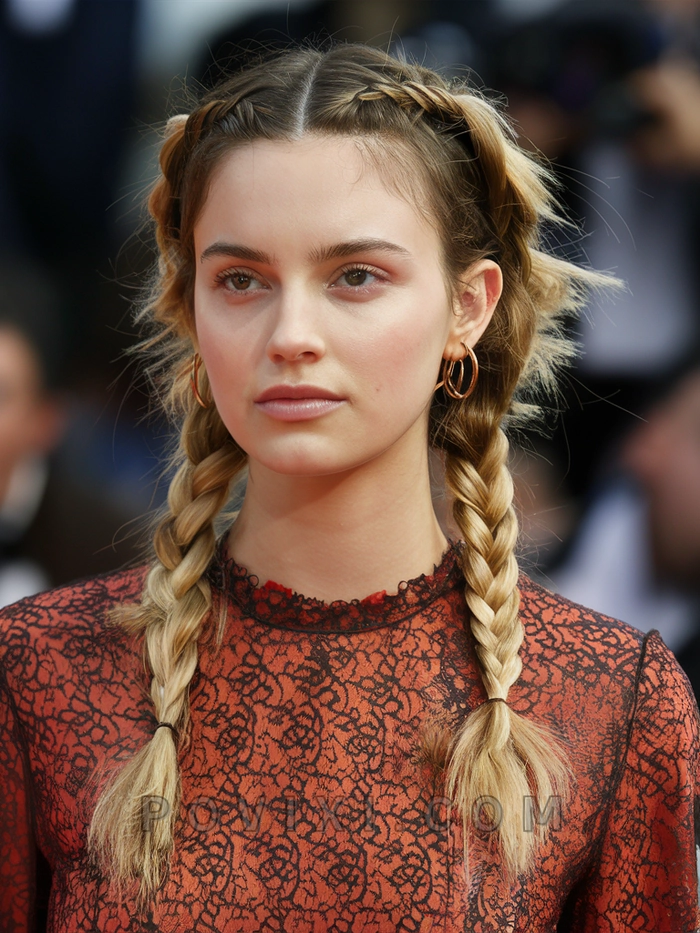 Beautiful wedding hairstyle featuring intricate milkmaid braids for brides Elegant bridal milkmaid braids styled for a romantic wedding look