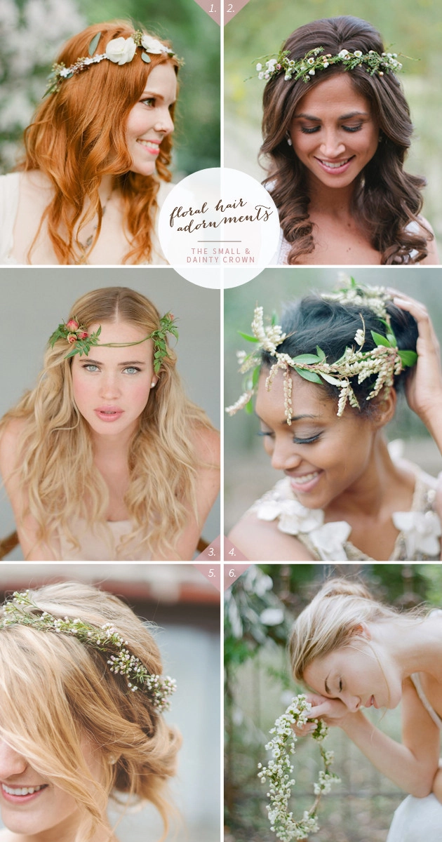 Elegant wedding hairstyle featuring a blooming floral crown for a bridal look Bride with a romantic wedding hairstyle adorned with a delicate floral crown