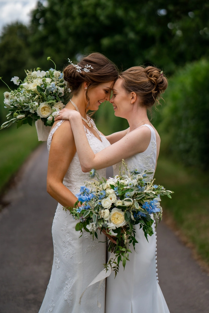 Creative LGBTQ wedding hair styles showcasing vibrant, elegant looks for all couples