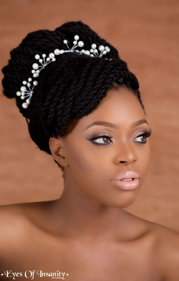 Elegant African bridal hair braided styles with intricate patterns