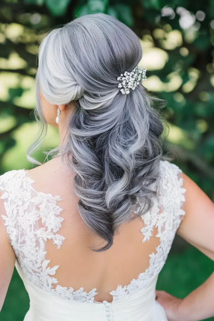Elegant Bridal Hair Ideas for Gray Hair on Your Wedding Day