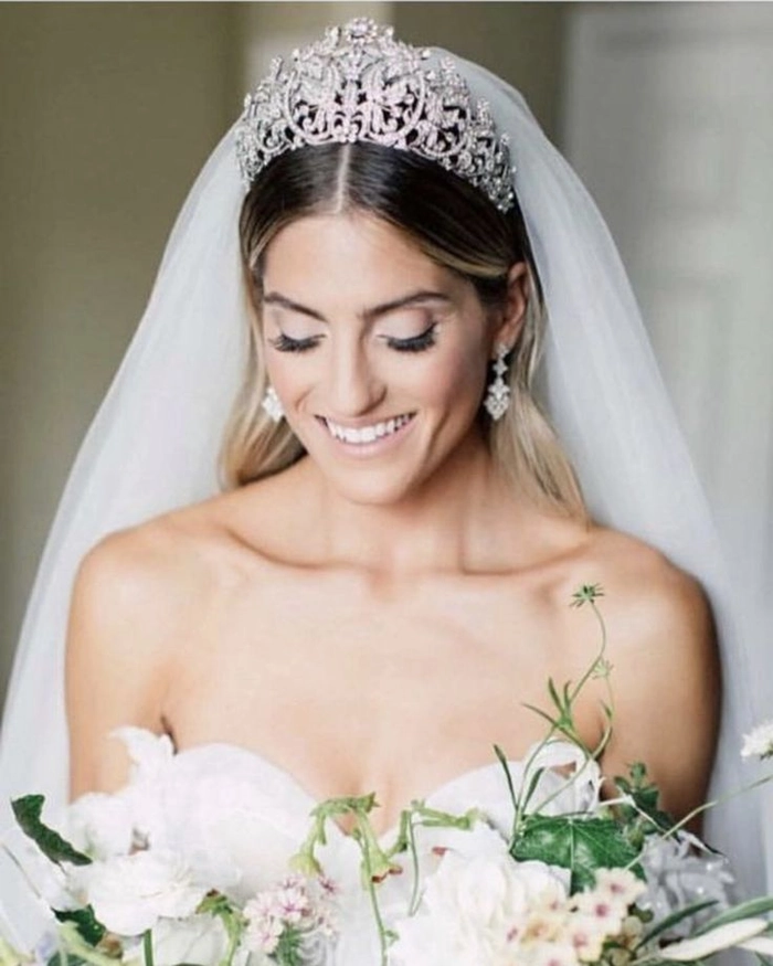 Elegant Wedding Hairstyles Featuring Crystal Tiaras