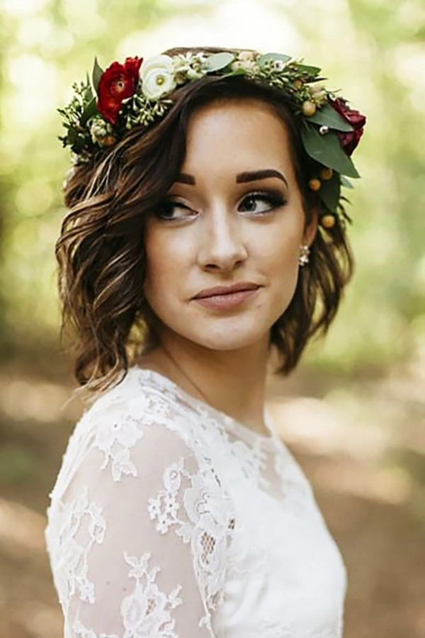 Wedding Hairstyles Image 6 showcasing short wedding hair with extensions Elegant short wedding hair styled with extensions for a bridal look