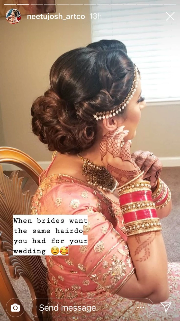 Elegant evening reception wedding hairstyle showcasing chic hair changes