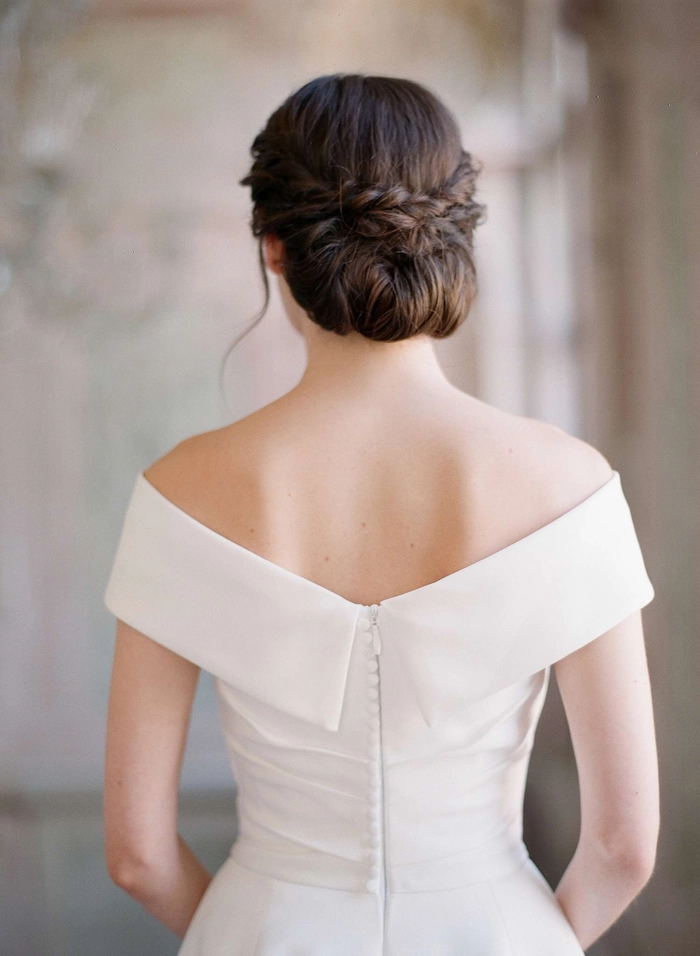 Elegant Korean traditional wedding hair styled with intricate accessories