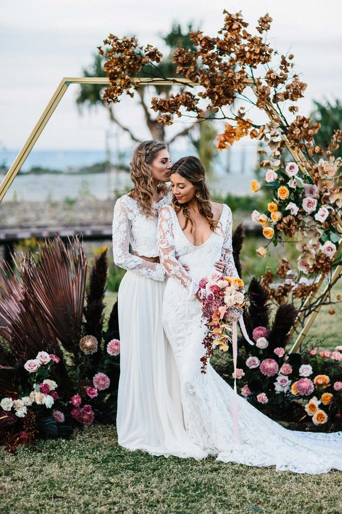 Elegant LGBTQ wedding hair styles showcasing diverse and romantic looks