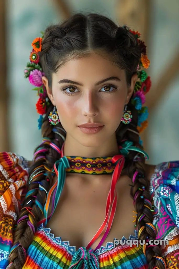 Elegant Mexican bridal braided hair styled for a wedding day