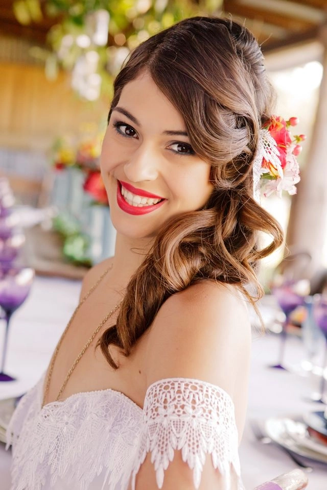 Elegant Mexican bridal braided hair styled for a wedding day