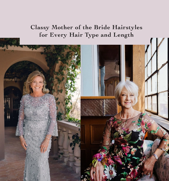 Elegant mother of the bride hairstyle designed for thin hair with soft curls
