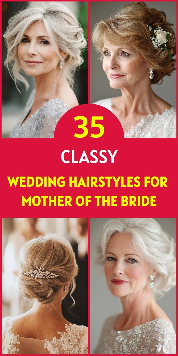 Elegant mother of the bride hairstyle showcasing volume and softness for thin hair