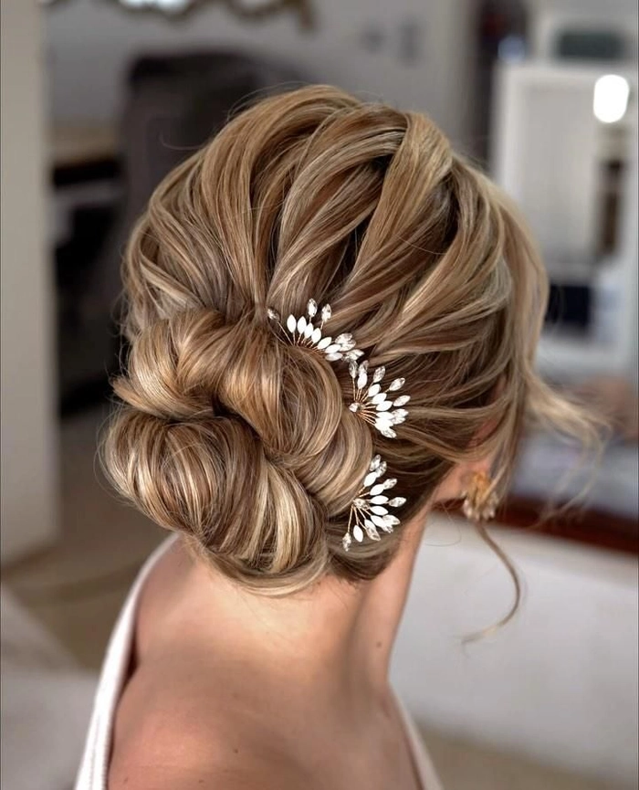 Elegant mother of the bride hairstyle designed for thin hair, perfect for a wedding day