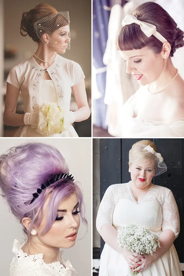 Classic vintage wedding hairstyle perfect for timeless bridal looks Elegant s vintage wedding hair styled with soft curls and floral accents