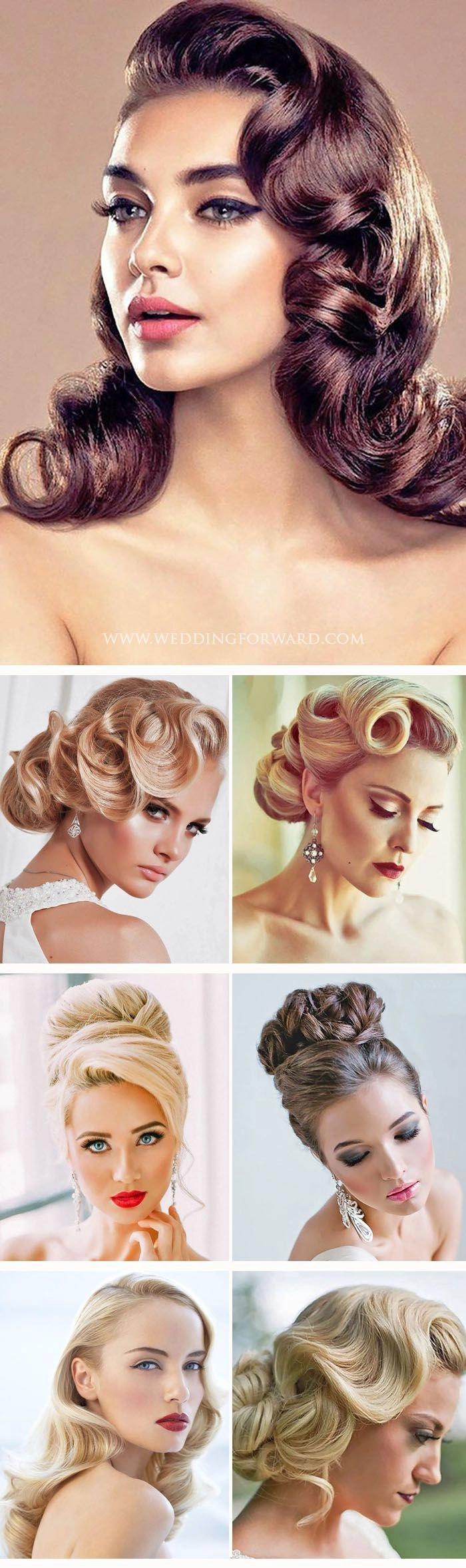 Classic s vintage wedding hairstyle perfect for bridal inspiration Elegant s vintage wedding hair with soft curls and floral accessories