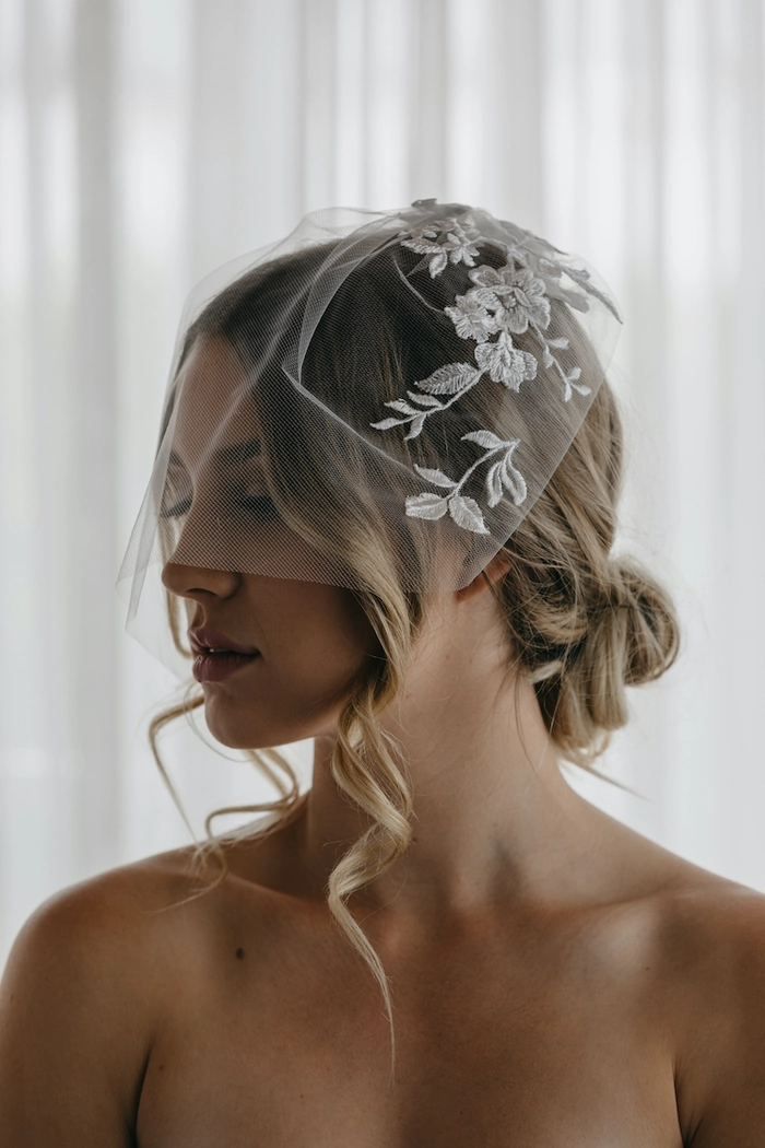 Elegant Wedding Hairstyles Perfect for a Birdcage Veil Look