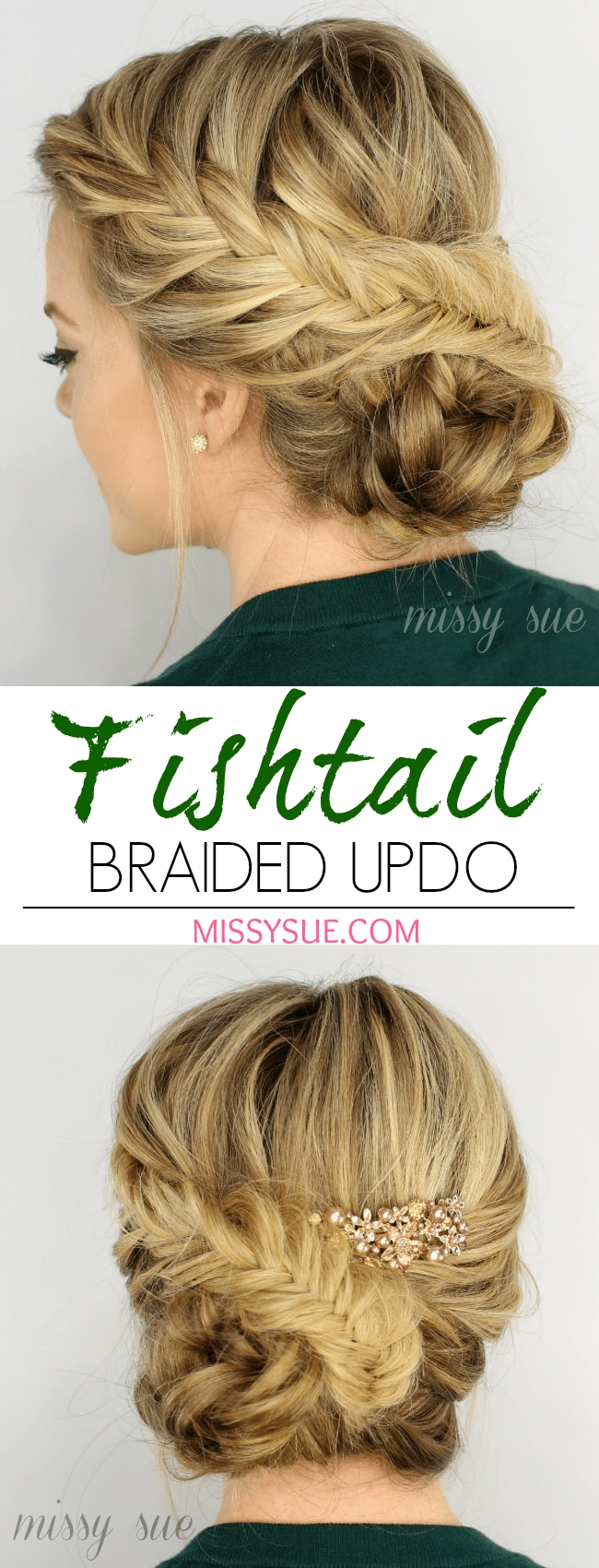 Beautiful fishtail braid updo perfect for a romantic wedding hairstyle inspiration Elegant wedding hair fishtail braid updo showcasing intricate weaving and soft curls