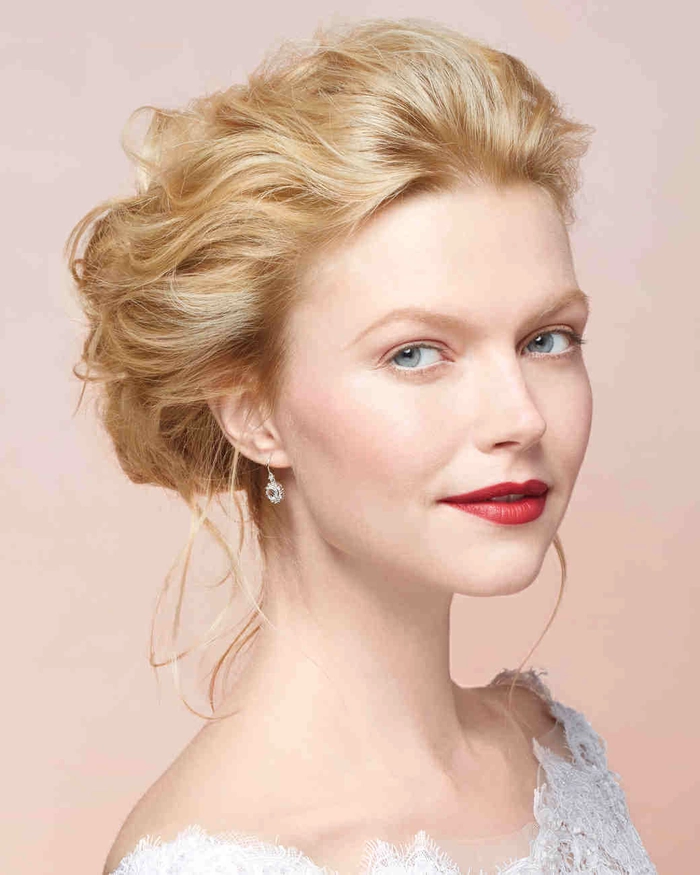 Sophisticated and timeless wedding hairstyle perfect for mature brides on their special day Elegant wedding hairstyle for older brides featuring soft waves and delicate accessories