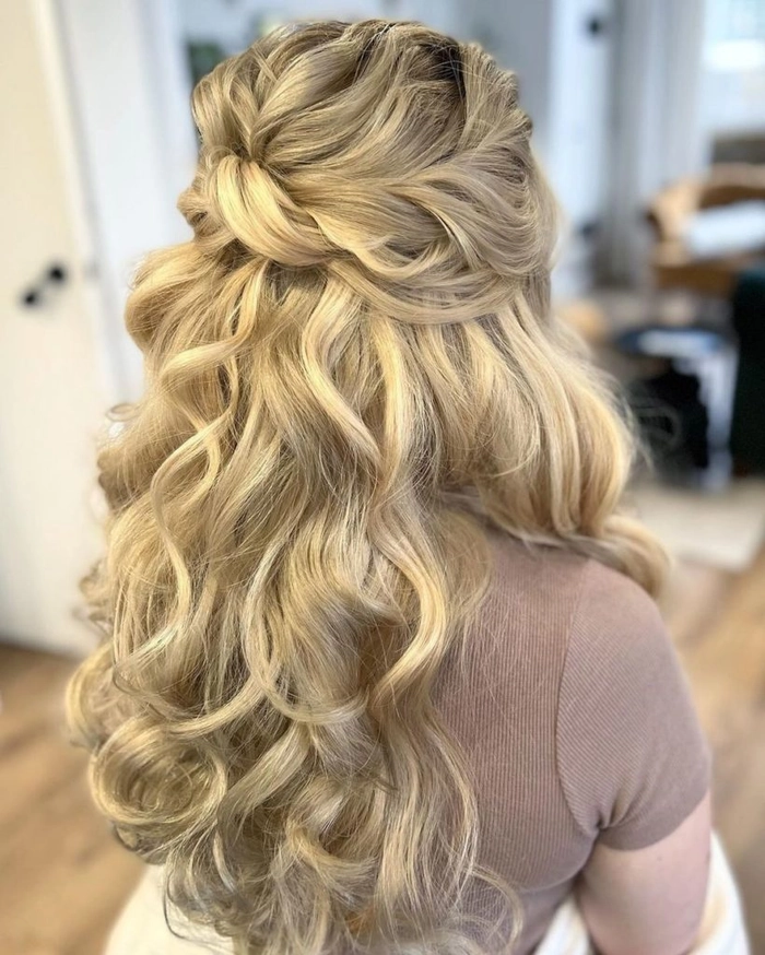 Sophisticated black tie wedding hairstyle perfect for a formal celebration Elegant formal black tie wedding hair styled with soft curls and a sleek finish