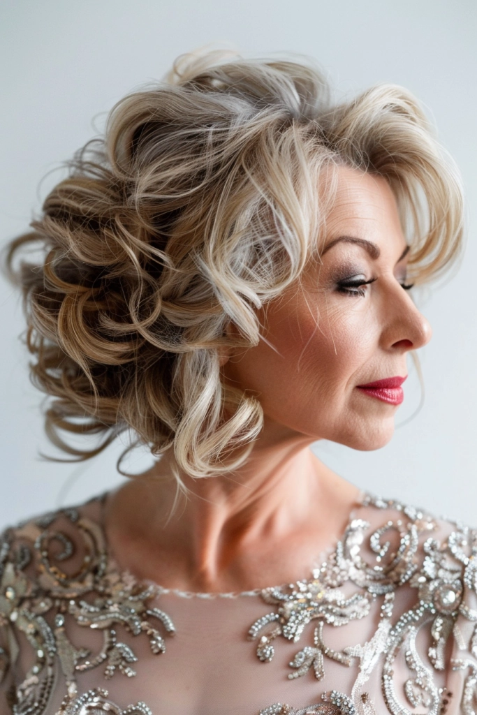 Chic and stylish mother of the groom hair ideas for a wedding celebration Elegant mother of the groom showcasing modern hairstyles for weddings