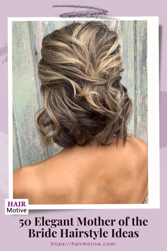 Sophisticated wedding hairstyle for mother of the bride with elegant details Elegant mother of the bride hairstyle with soft curls and delicate accessories