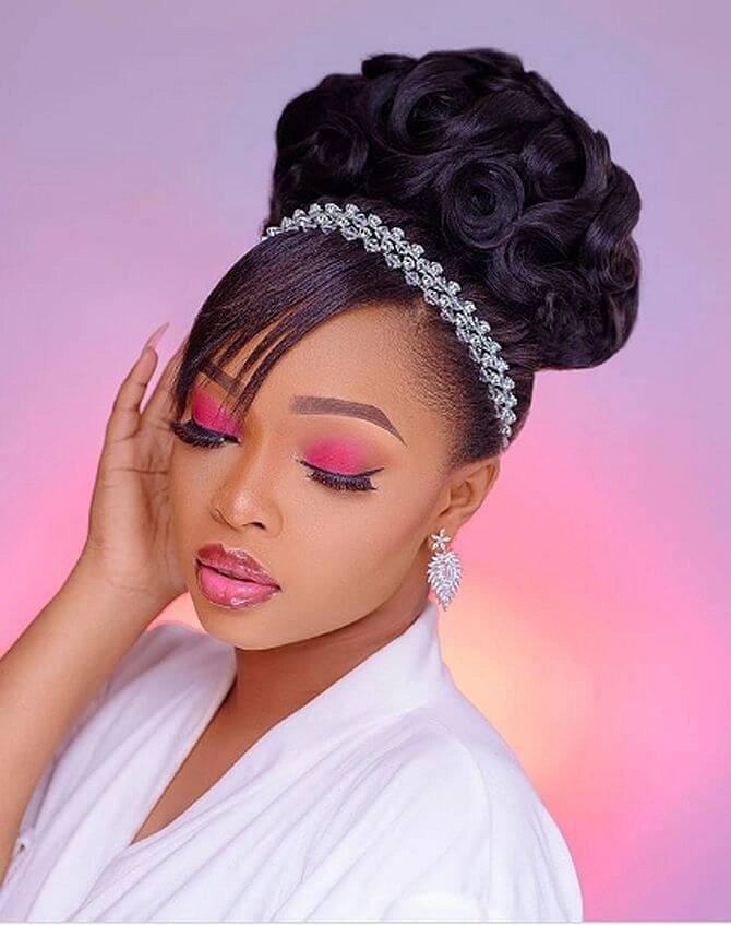Elegant Nigerian bridal hair gele styles showcasing intricate fabric folds and vibrant colors