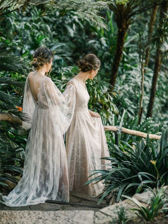 Soft romantic cottagecore wedding hair styles featuring loose curls and floral accessories
