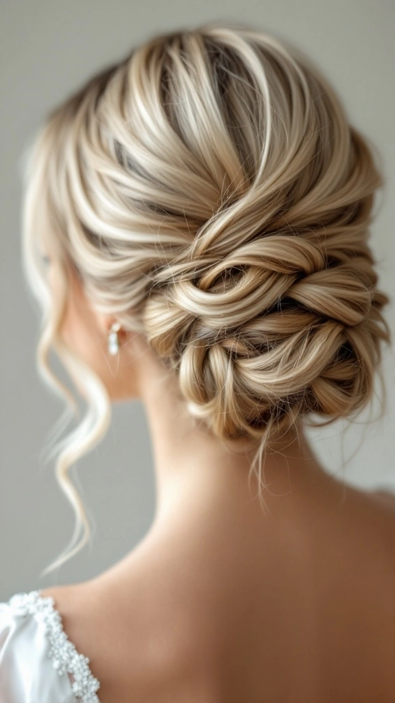Elegant and timeless loose chignon hairstyle perfect for a wedding day look Romantic loose chignon wedding hair styled with soft curls and delicate floral accents