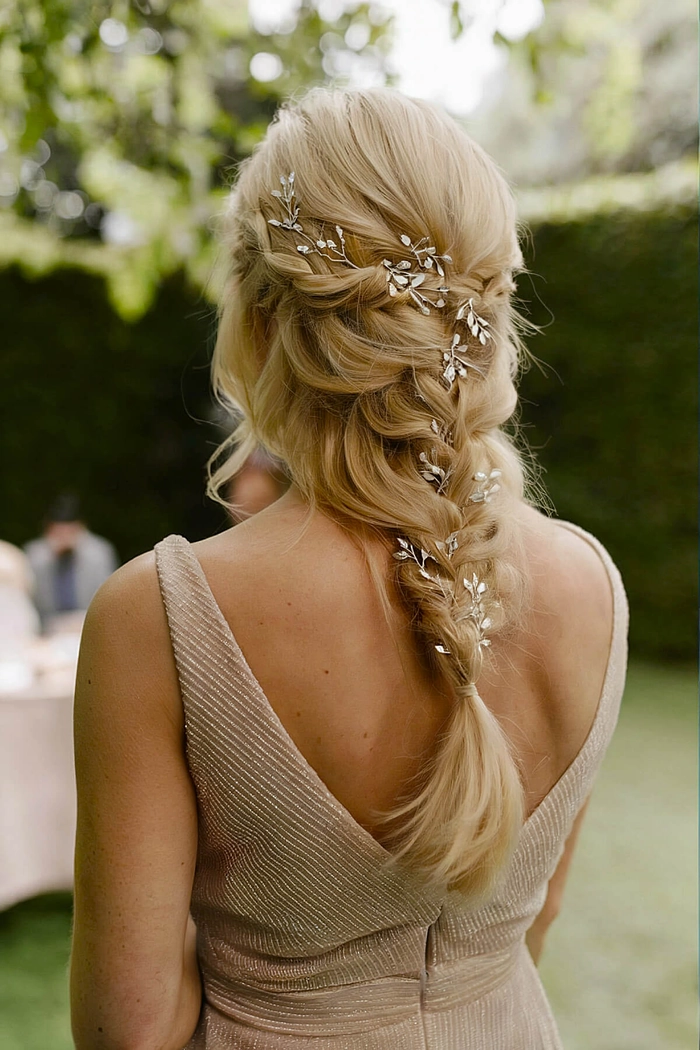 Beautiful bridal hairstyle inspiration for your second wedding day celebration Elegant second wedding bridal hair styles featuring soft curls and floral accents