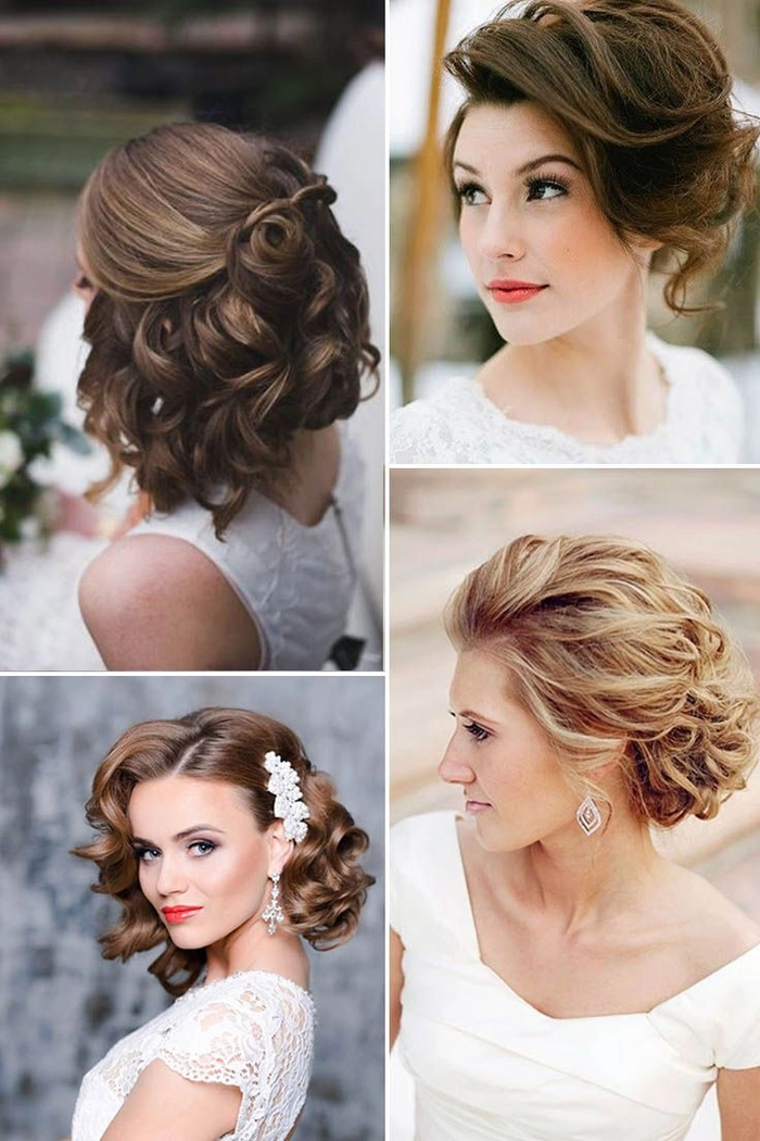 Elegant short wedding hairstyle enhanced with extensions for a bridal look Short wedding hair styled beautifully with extensions for added volume