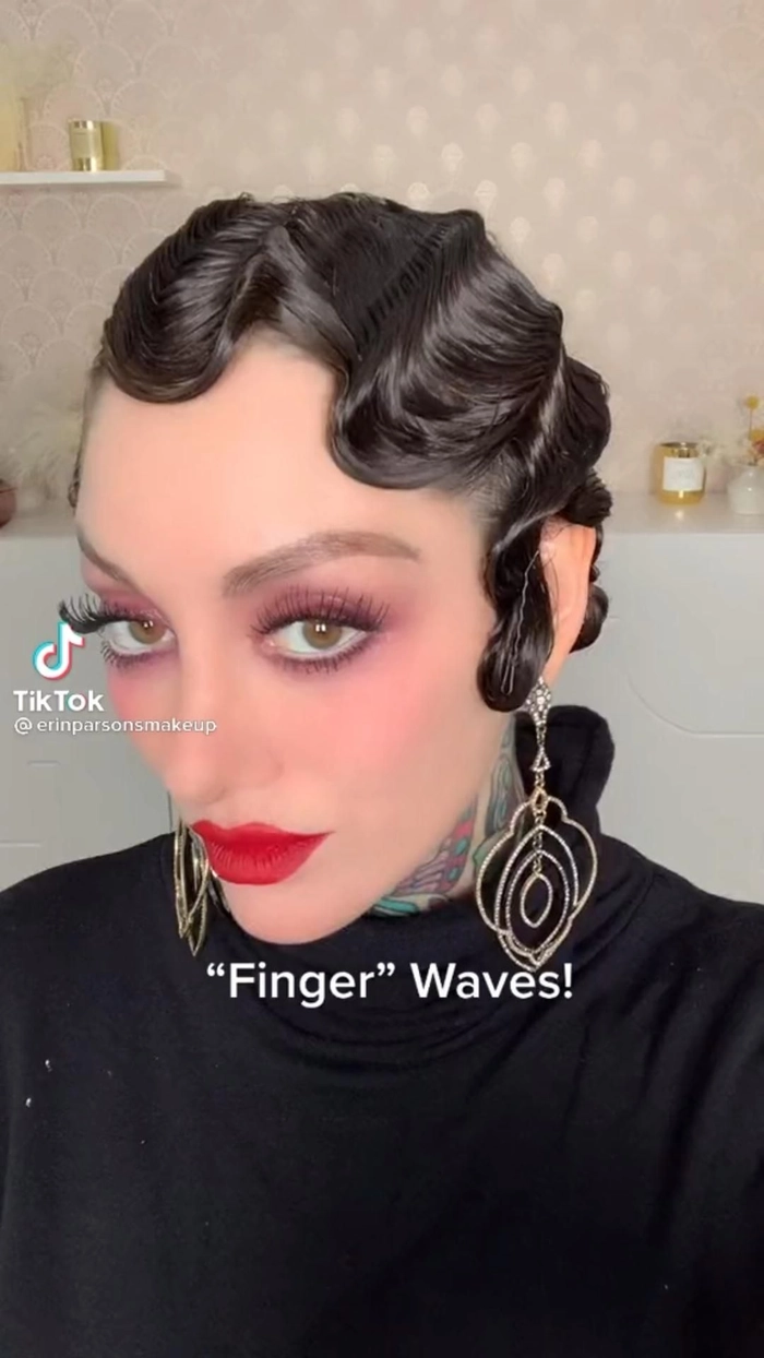 Vintage 1920s finger waves wedding hairstyle showcasing elegant curls