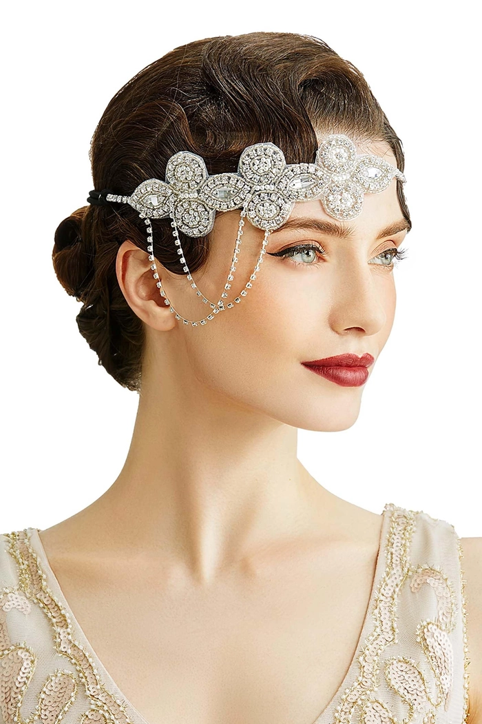 Elegant vintage 1920s finger waves styled for a wedding hairstyle