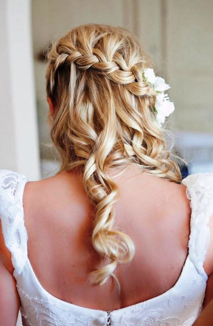 Elegant Waterfall Braid Ideas for Your Wedding Day Hair