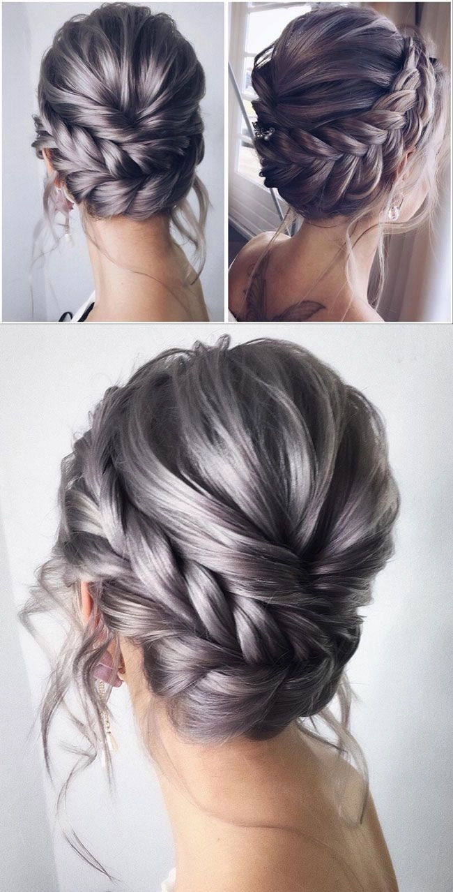 Elegant braided crown wedding hair style perfect for bridal inspiration Wedding hairstyle featuring a braided crown for a bride on her wedding day