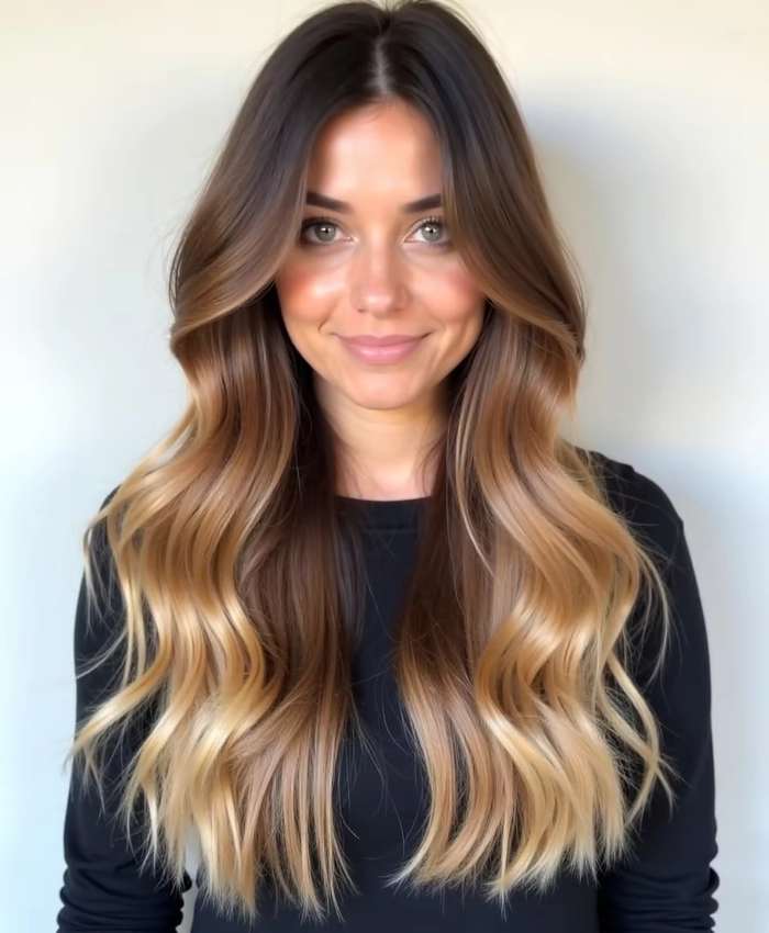 Professional woman with silver-streaked hair in a sleek bob, illustrating an age-appropriate color transition for corporate environments