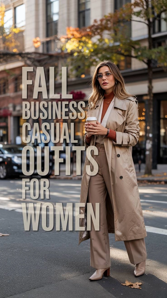 Autumn layered blowout hairstyle for business casual dress codes - Image 4 Woman with autumn layered blowout hairstyle in business casual attire, looking professional and stylish