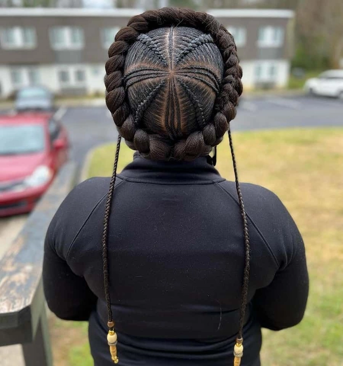 A braided halo hairstyle variation ideal for conservative office settings