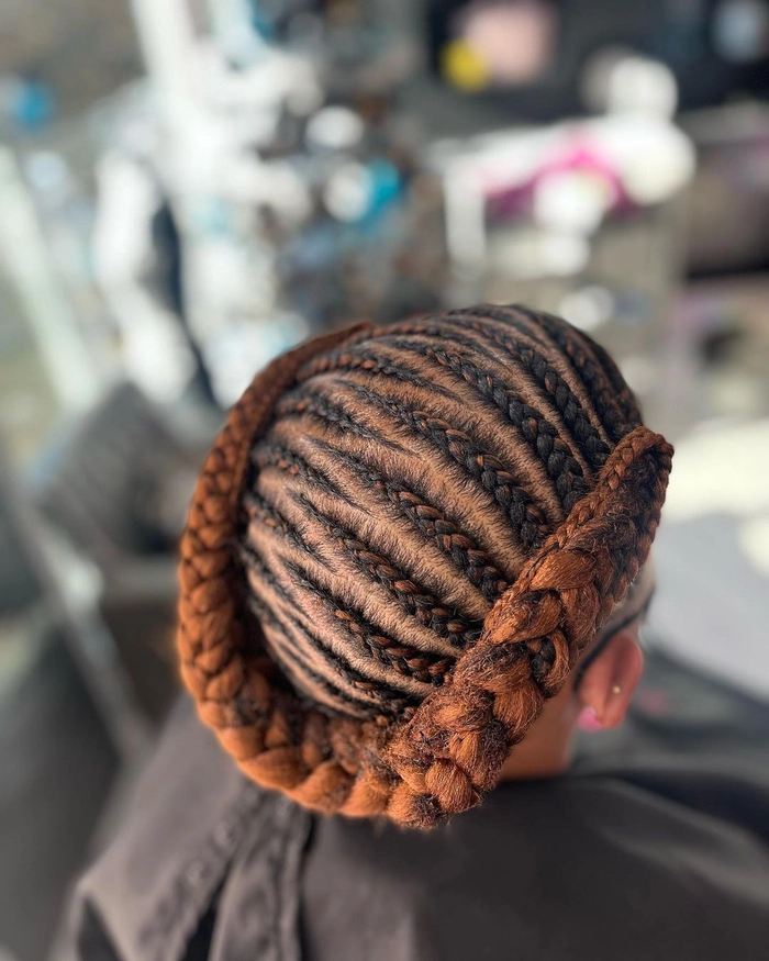 Elegant braided halo updo suitable for conservative office environments