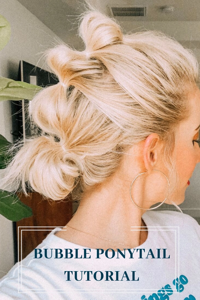 Step-by-step bubble ponytail technique for a professional office look