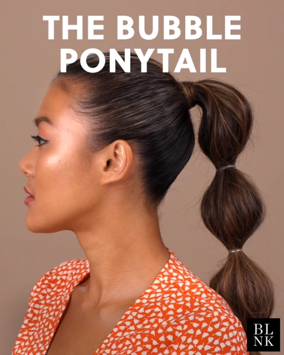 Step-by-step bubble ponytail technique for a polished modern office look