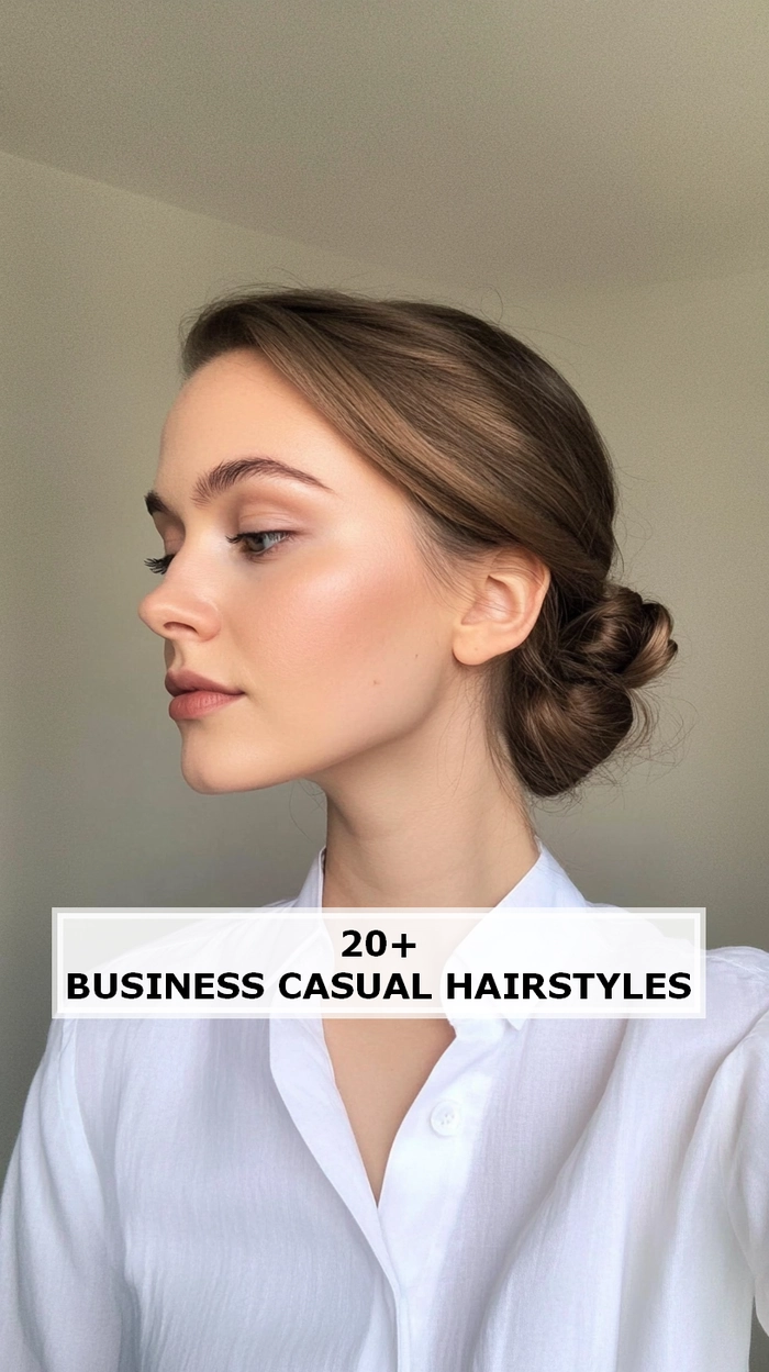 Business casual short bob with subtle waves for office style Neat short bob hairstyle with soft waves suitable for a business casual work setting