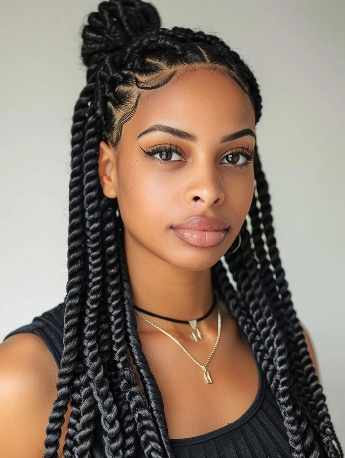 Elegant braid out perfect for professional black women at work Elegant braid out hairstyle on a professional black woman for the workplace